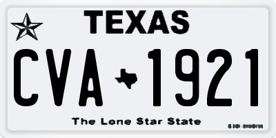 TX license plate CVA1921