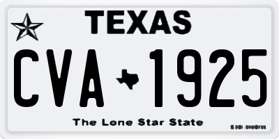 TX license plate CVA1925