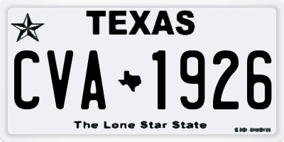 TX license plate CVA1926