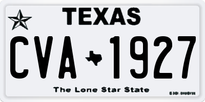 TX license plate CVA1927