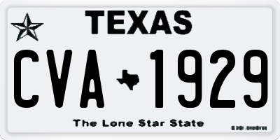 TX license plate CVA1929