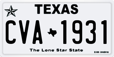 TX license plate CVA1931