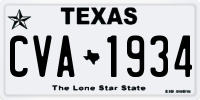 TX license plate CVA1934
