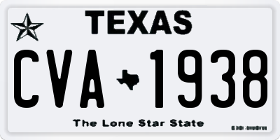 TX license plate CVA1938