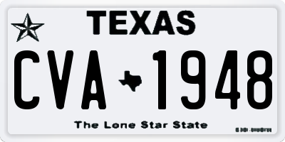TX license plate CVA1948