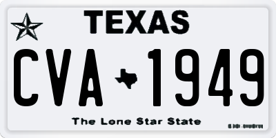 TX license plate CVA1949