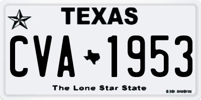 TX license plate CVA1953