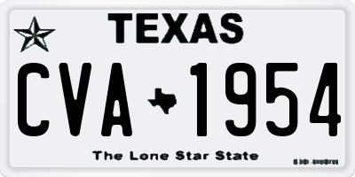 TX license plate CVA1954