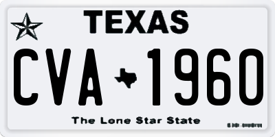 TX license plate CVA1960