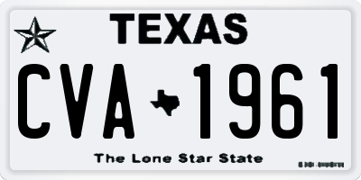 TX license plate CVA1961