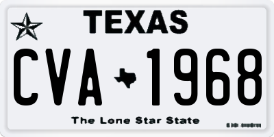 TX license plate CVA1968