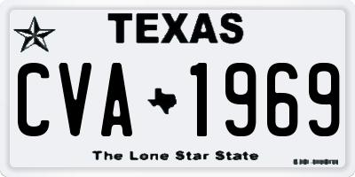 TX license plate CVA1969