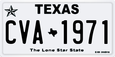 TX license plate CVA1971