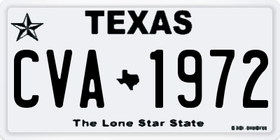 TX license plate CVA1972