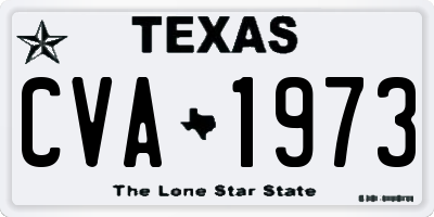 TX license plate CVA1973