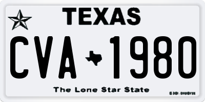 TX license plate CVA1980