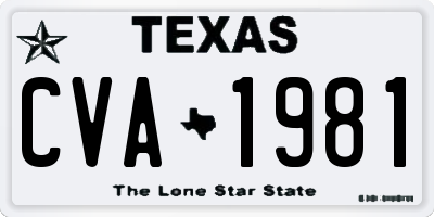 TX license plate CVA1981