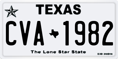 TX license plate CVA1982