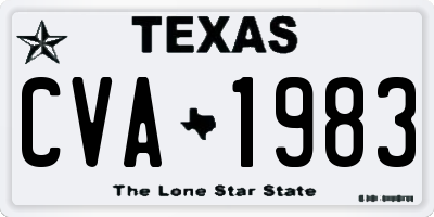 TX license plate CVA1983