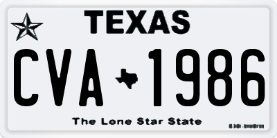 TX license plate CVA1986