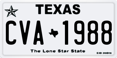 TX license plate CVA1988