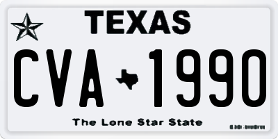 TX license plate CVA1990