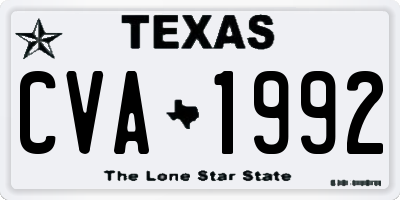 TX license plate CVA1992