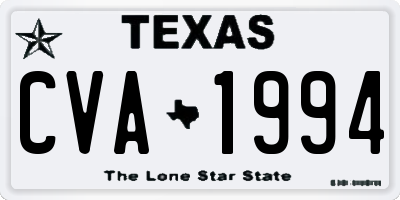 TX license plate CVA1994