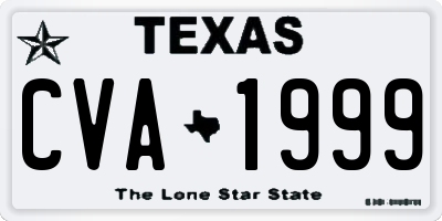 TX license plate CVA1999