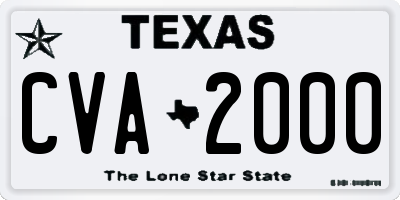 TX license plate CVA2000