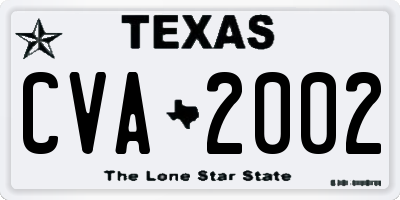 TX license plate CVA2002