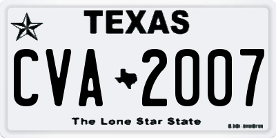TX license plate CVA2007