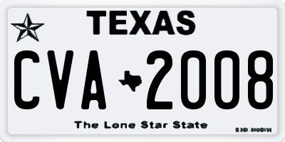 TX license plate CVA2008
