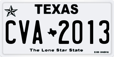 TX license plate CVA2013