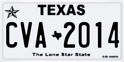 TX license plate CVA2014