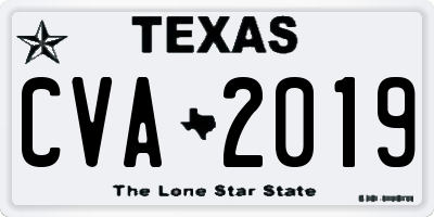 TX license plate CVA2019