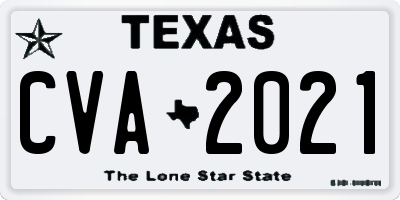TX license plate CVA2021