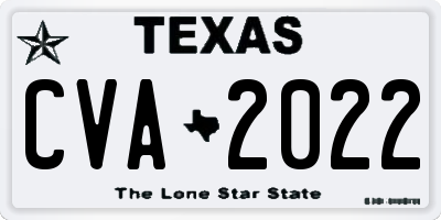 TX license plate CVA2022