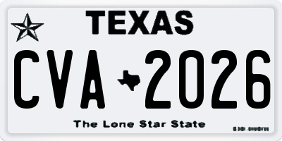 TX license plate CVA2026