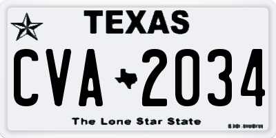 TX license plate CVA2034