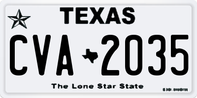 TX license plate CVA2035