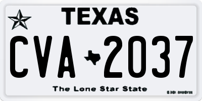 TX license plate CVA2037