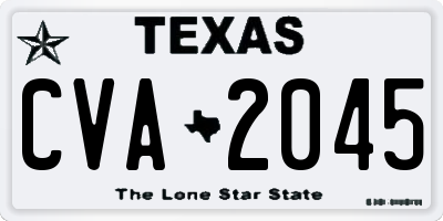 TX license plate CVA2045