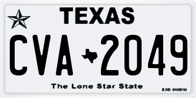 TX license plate CVA2049