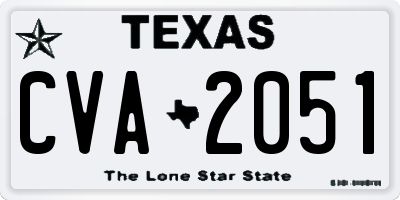 TX license plate CVA2051