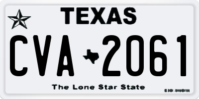 TX license plate CVA2061