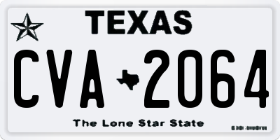 TX license plate CVA2064