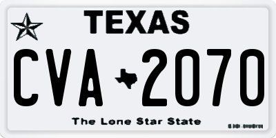 TX license plate CVA2070