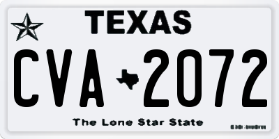 TX license plate CVA2072