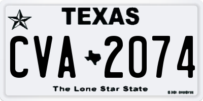 TX license plate CVA2074